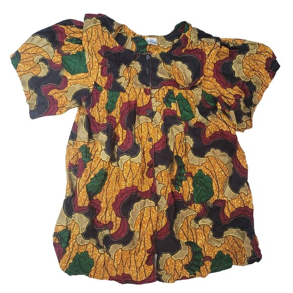 Vintage African Print Maxi Dress & Skirt Set - The African Village - M - 100% Co - Picture 5 of 6